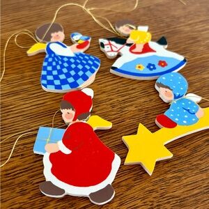 Colorful Wooden Ornaments Set